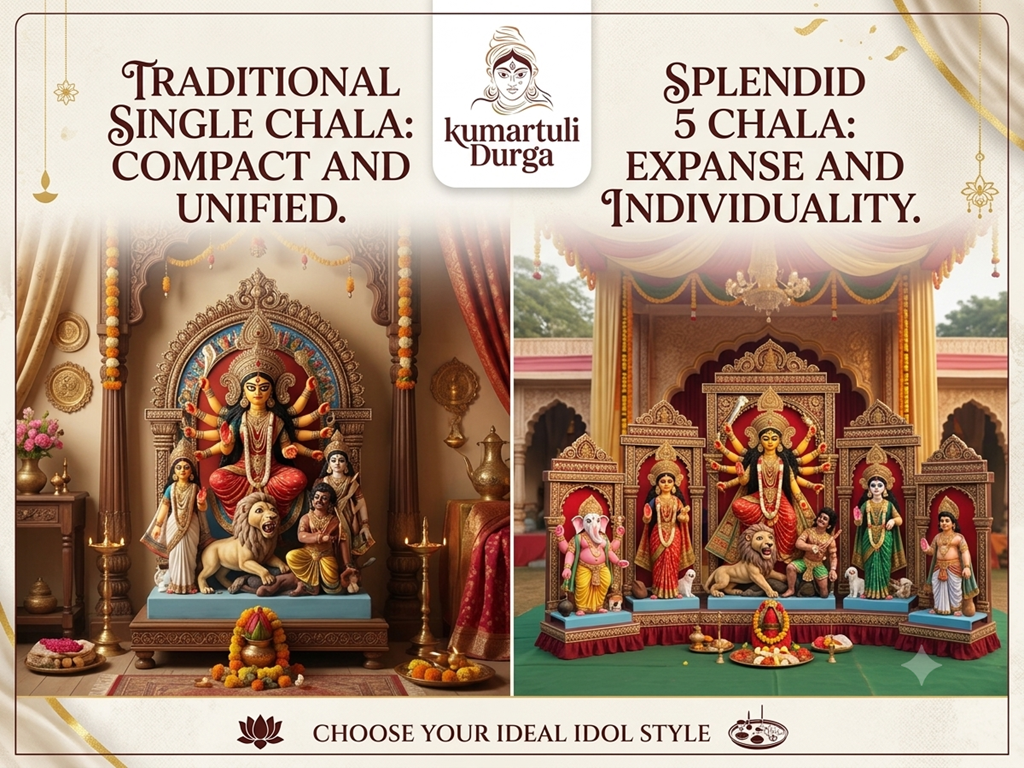 1 Chala vs 5 Chala Maa Durga Fiberglass Idol: Which Traditional Style Is Right for Your Puja?